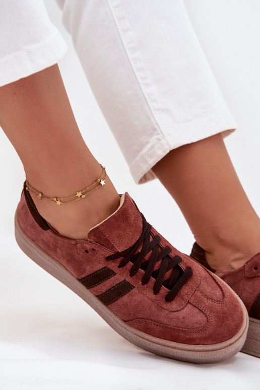 Zazoo N1068S2 Stilvollllschuhe aus INildleder-Sneakers mit einer Plattform braune Farbe Zazoo N1068S2 Stilvollllschuhe aus INildleder-Sneakers mit einer Plattform braune Farbe