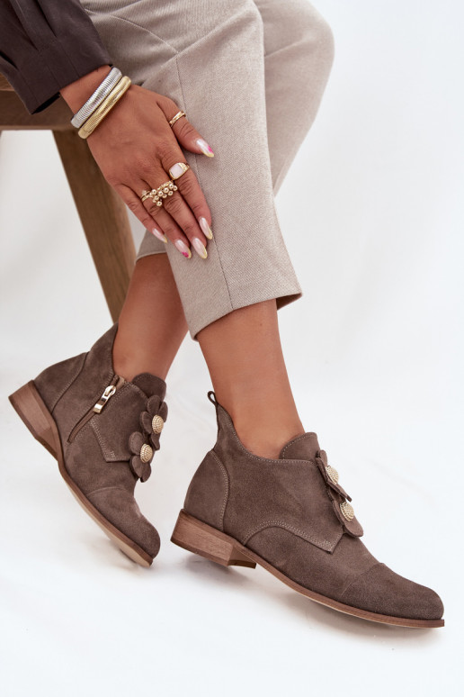 aus INildleder Schuhe Feminin Mit Dekorationeni mit floralen Motivenkami Zazoo 3080 Beige aus INildleder Schuhe Feminin Mit Dekorationeni mit floralen Motivenkami Zazoo 3080 Beige