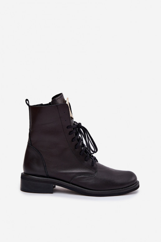 Haut Damenstiefel mit breiten Absätzen Ze goldene Farbem Detalem Zazoo 3084 schZuarze Farbe