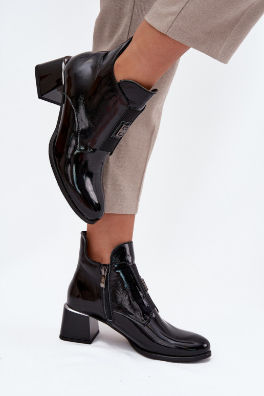 Haut mit Lackeffekt Stiefel Klocke Mit Dekorationen Detalem sich Zuarm laufen Zazoo 60560 schZuarze Farbe Haut mit Lackeffekt Stiefel Klocke Mit Dekorationen Detalem sich Zuarm laufen Zazoo 60560 schZuarze Farbe