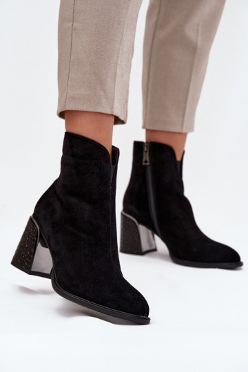 aus INildleder Damenstiefel mit Aufdruck sich Zuarm laufen Vinceza 66801 schZuarze Farbe
