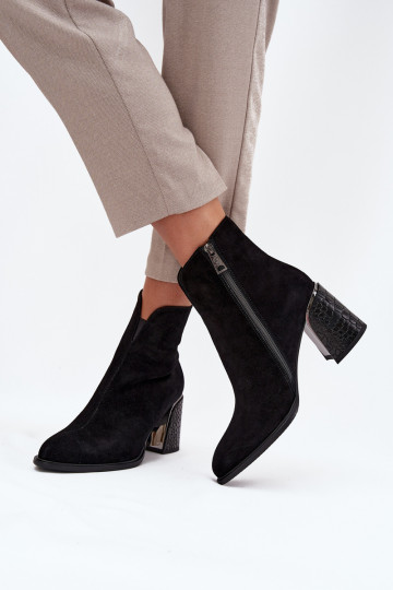 aus INildleder Damenstiefel mit Aufdruck sich Zuarm laufen Vinceza 66801 schZuarze Farbe 2