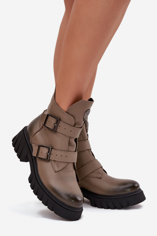 Haut sich Zuarm laufen Damenstiefel mit Schnallen I Ozdobnym Detalem Zazoo 60482 Beige Haut sich Zuarm laufen Damenstiefel mit Schnallen I Ozdobnym Detalem Zazoo 60482 Beige