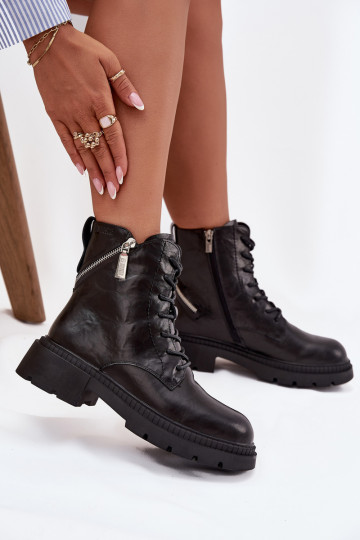 Haut Arbeitsstiefeletten Feminin sich Zuarm laufen Big Star SS274452 schZuarze Farbe