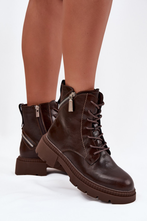 Haut Arbeitsstiefeletten Feminin sich Zuarm laufen Big Star SS274453 braune Farbe