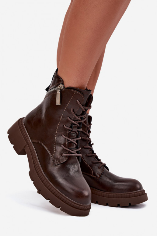 Haut Arbeitsstiefeletten Feminin sich Zuarm laufen Big Star SS274453 braune Farbe