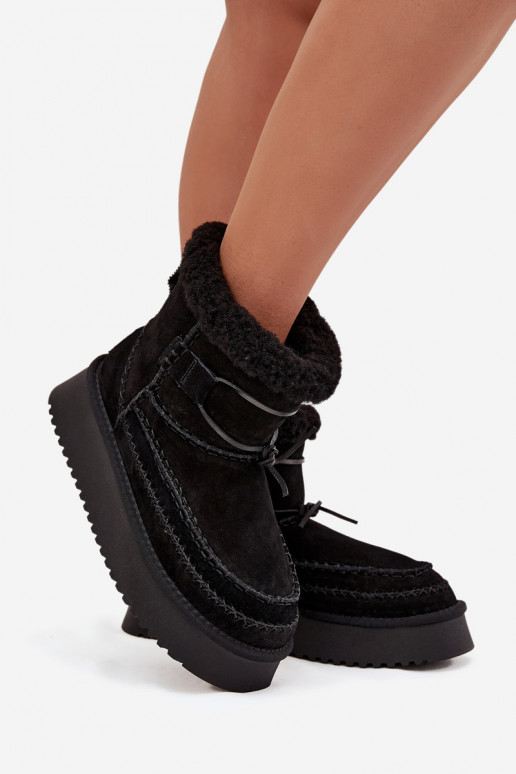 aus INildleder Schneestiefel Feminin Mit Dekorationeni Przeszyciami Big Star SS274372 schZuarze Farbe aus INildleder Schneestiefel Feminin Mit Dekorationeni Przeszyciami Big Star SS274372 schZuarze Farbe