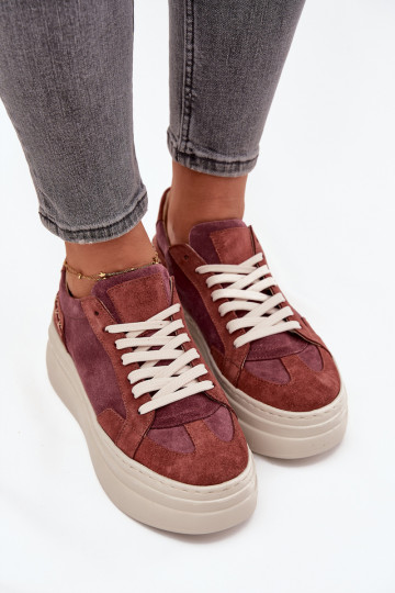Wildleder-Sportmodelle mit Plattform, Zazoo N1270S3, violett