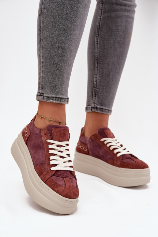 aus INildleder Sneakers Stilvollllschuhe mit einer Plattform Zazoo N1270S3 Violette Farbe aus INildleder Sneakers Stilvollllschuhe mit einer Plattform Zazoo N1270S3 Violette Farbe