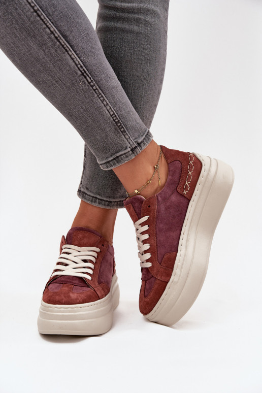 aus INildleder Sneakers Stilvollllschuhe mit einer Plattform Zazoo N1270S3 Violette Farbe aus INildleder Sneakers Stilvollllschuhe mit einer Plattform Zazoo N1270S3 Violette Farbe
