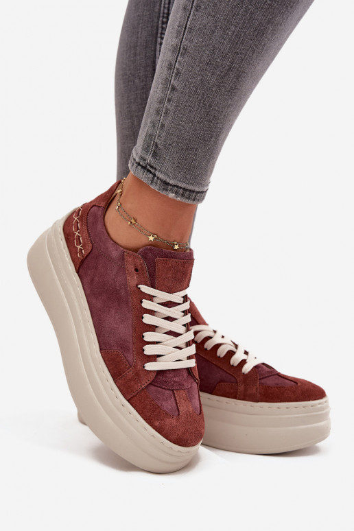 aus INildleder Sneakers Stilvollllschuhe mit einer Plattform Zazoo N1270S3 Violette Farbe aus INildleder Sneakers Stilvollllschuhe mit einer Plattform Zazoo N1270S3 Violette Farbe