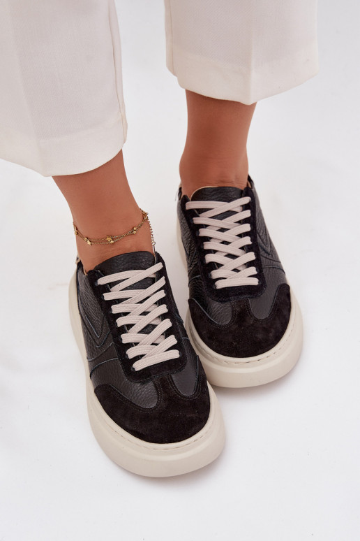 Haut Sneakers Stilvollllschuhe Feminin mit einer Plattform mit Leopardenfellmuster Zazoo N1263 schZuarze Farbe Haut Sneakers Stilvollllschuhe Feminin mit einer Plattform mit Leopardenfellmuster Zazoo N1263 schZuarze Farbe