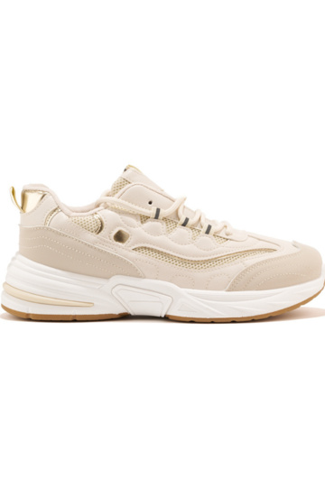 Beige Frauen Sportschuhe auf einer dicken Sohle 2
