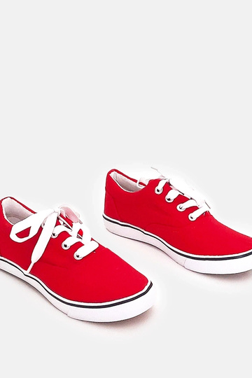 Rote Kindersportschuhe mit Schnürsenkeln Bollis 2