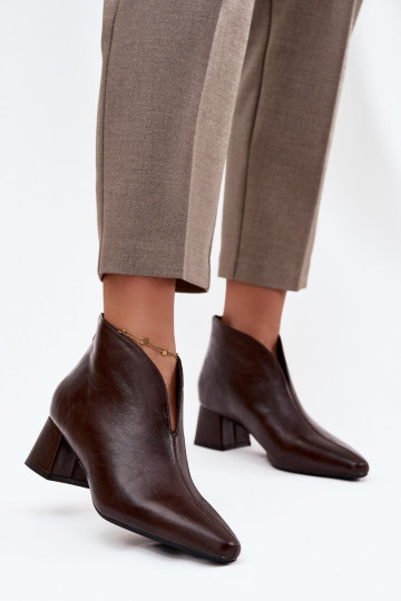 Schokoladenfarbene Damen-Ankle Boots aus ökologischer Leder Rylina 2