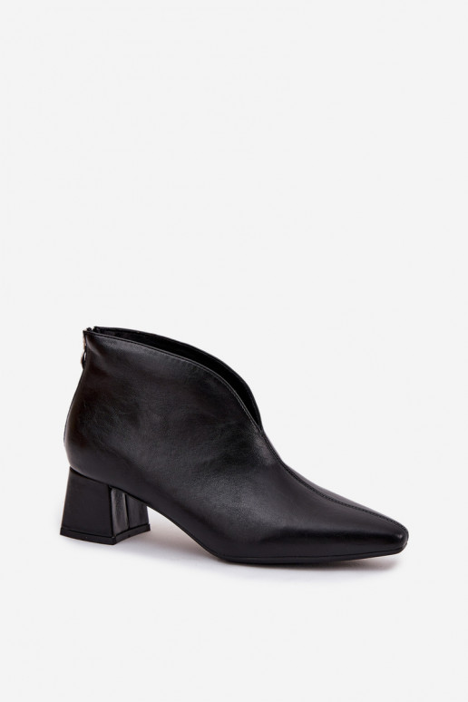Schwarze Damen-Ankle Boots aus ökologischer Leder Rylina