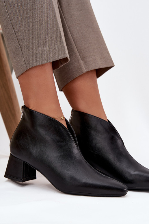 Schwarze Damen-Ankle Boots aus ökologischer Leder Rylina