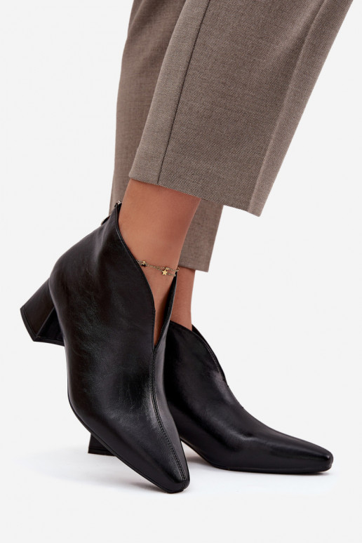 Schwarze Damen-Ankle Boots aus ökologischer Leder Rylina