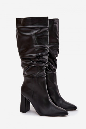 sich Zuarm laufen Damenstiefel mit Absätzen Mit Rüschen schZuarze Farbe Dariane