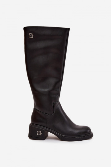 Haut Damenstiefel Auf niedrigem Absatz sich Zuarm laufen Vinceza 66823 schZuarze Farbe 2