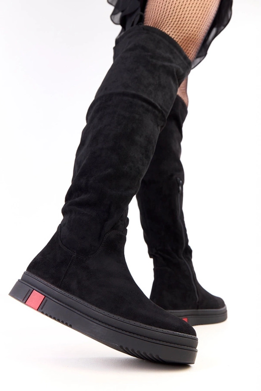 Schwarze Schuhe mit Plateausohle Barissa