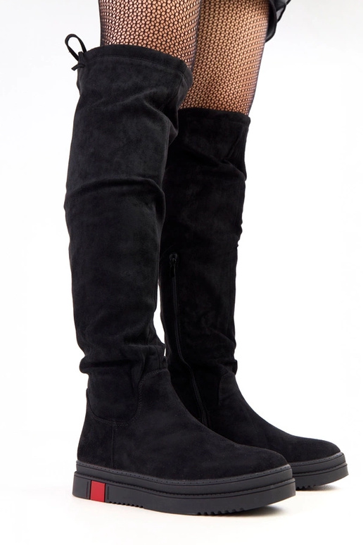 Schwarze Schuhe mit Plateausohle Barissa