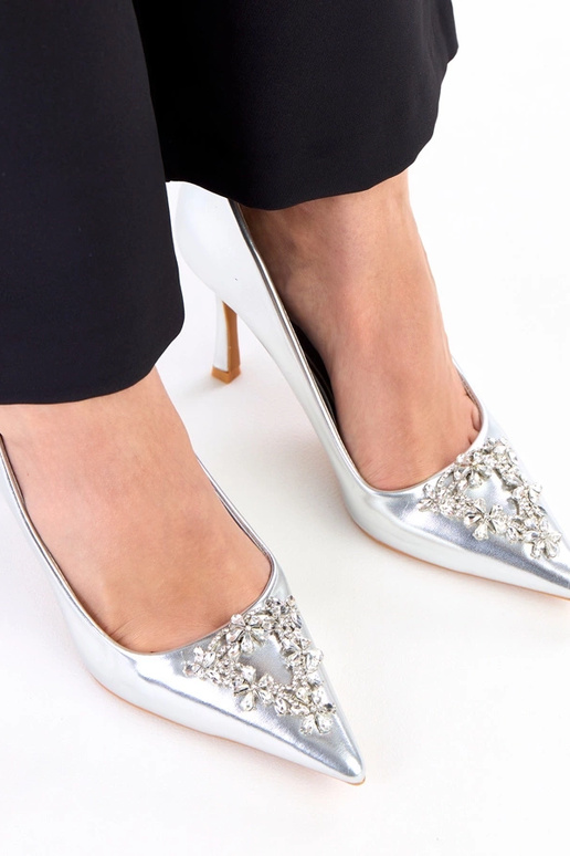 Silberne lackierte High Heels,...