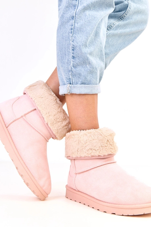 Rosa Schneestiefel mit Fell auf...