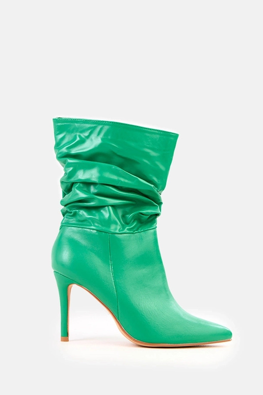 Grüne Stiefeletten mit hohem Absatz...