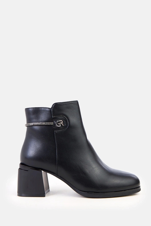 Schwarze Ankle Boots mit subtiler...