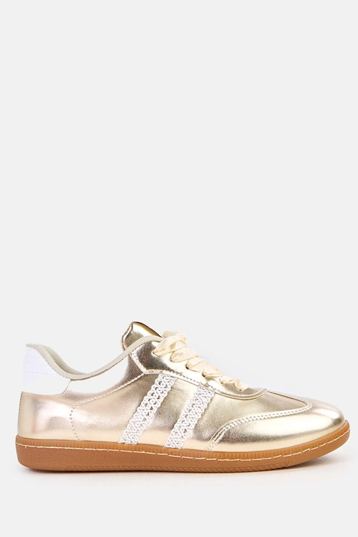 Goldene Damen-Sneakers mit...