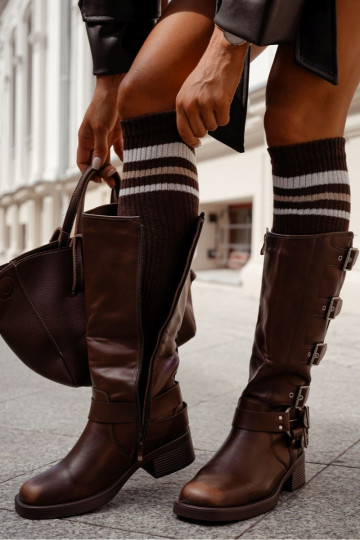 PodkolanóZuki Feminin IN Prążek mit Streifen CzekoladoZue