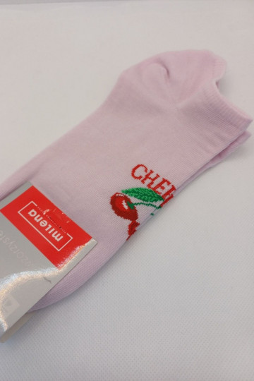 Socken Feminin CHERRIES pinke Farbe