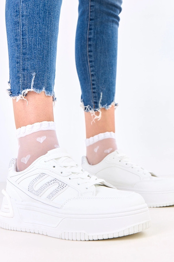 Weiße Plateau-Sneaker mit... 2