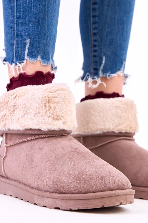 Braune Schneestiefel mit Fell auf...