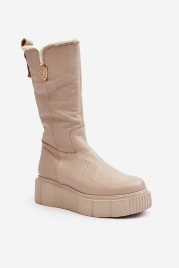 Feminin Haut Stiefel Mit INilna Beige Bayla