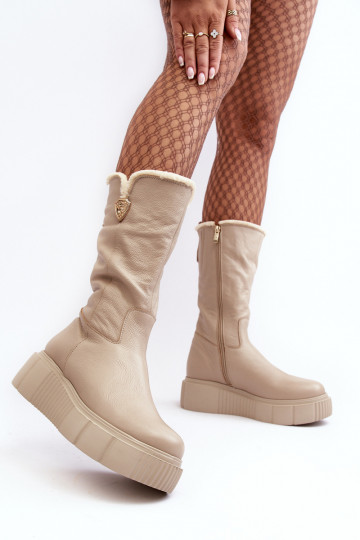 Feminin Haut Stiefel Mit INilna Beige Bayla 2