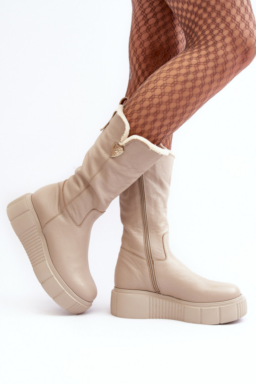 Feminin Haut Stiefel Mit INilna Beige Bayla
