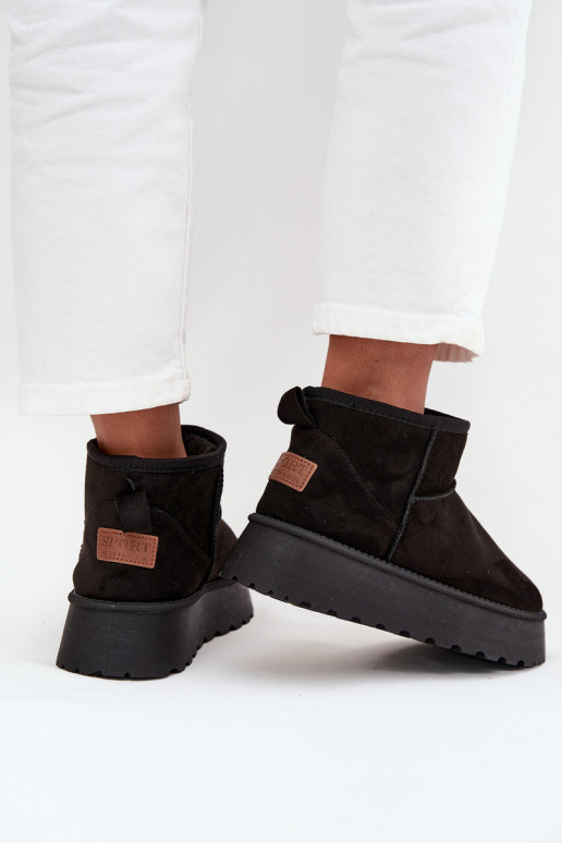 Schneestiefel Feminin mit einer Plattform schZuarze Farbe Celyra Schneestiefel Feminin mit einer Plattform schZuarze Farbe Celyra