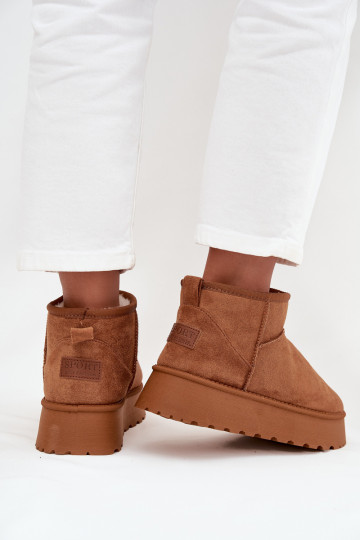Schneestiefel Feminin mit einer Plattform braune Farbe Celyra 2