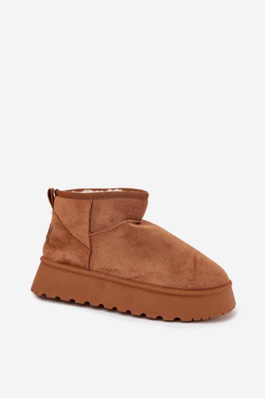 Schneestiefel Feminin mit einer Plattform braune Farbe Celyra