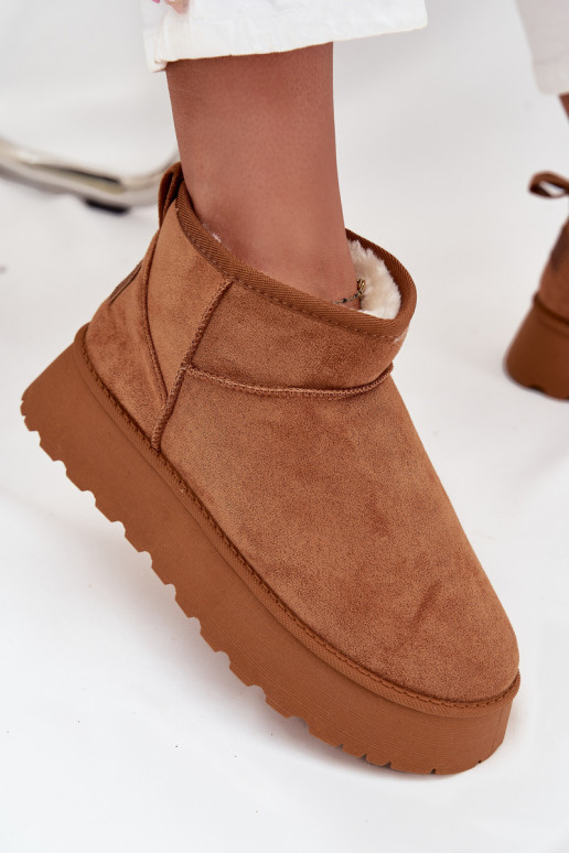 Schneestiefel Feminin mit einer Plattform braune Farbe Celyra