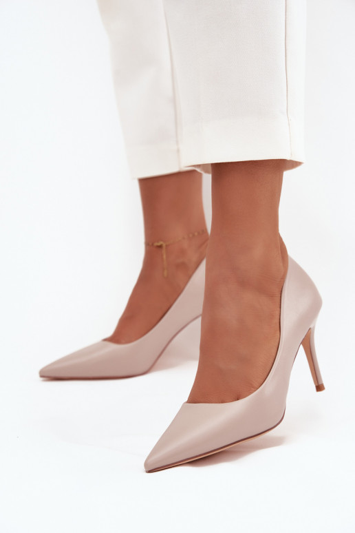 hochhackige Schuhe Feminin aus Öko-Leder Beige Sivana