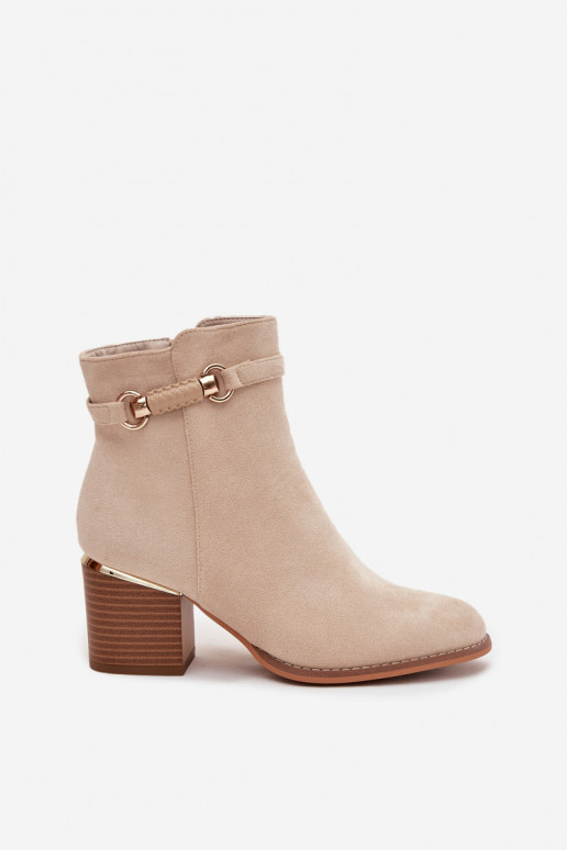 Damenstiefel sich Zuarm laufen mit Absätzen mit verzierten Absätzen Beige Galissa
