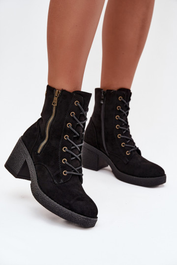 sich Zuarm laufen Damenstiefel Mit einer Spitze und Reißverschlüsseami schZuarze Farbe Paressa 2