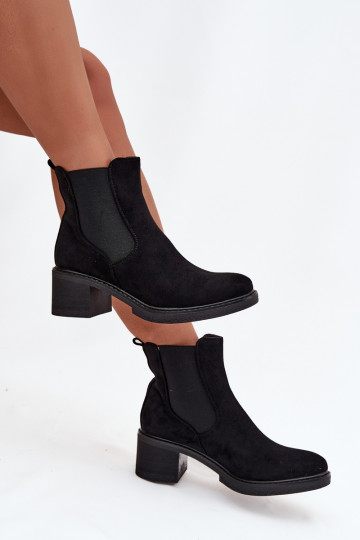 stylische Stiefel Feminin Klocke schZuarze Farbe Luvina