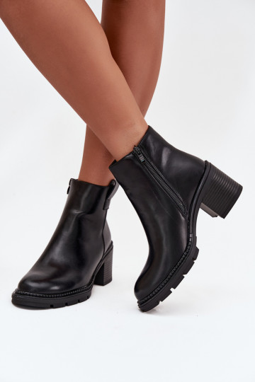 sich Zuarm laufen Damenstiefel aus Öko-Leder mit Absätzen schZuarze Farbe Alvena