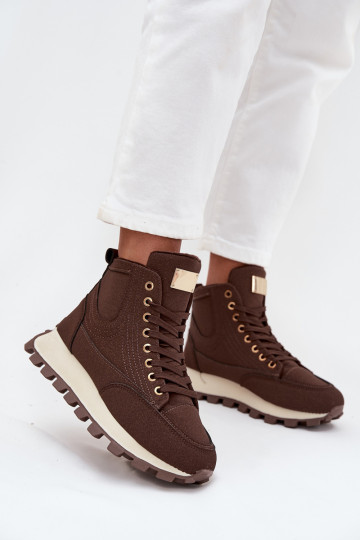 sich Zuarm laufen Schuhe Feminin mit einer Plattform braune Farbe Es mussrivira 2