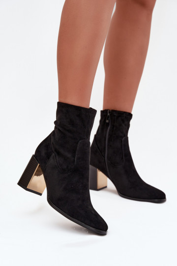 Damenstiefel Ze goldene Farbem Element sich Zuarm laufen schZuarze Farbe Amelisse 2