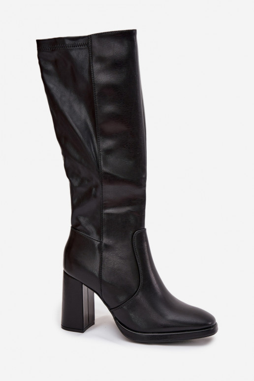 Damenstiefel mit Absätzen aus Öko-Leder sich Zuarm laufen schZuarze Farbe Lyvella Damenstiefel mit Absätzen aus Öko-Leder sich Zuarm laufen schZuarze Farbe Lyvella